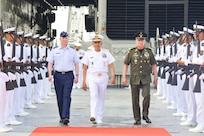 Gen. Gregory Guillot, commander, North American Aerospace Defense Command (NORAD) and U.S. Northern Command (USNORTHCOM), meets with Mexican military leaders Adm. Raymundo Pedro Morales Ángeles, Secretary of the Navy of Mexico (MARINA), and Gen. Ricardo Trevilla Trejo, Secretary of National Defense of Mexico (DEFENSA), for a series of strategic engagements in Veracruz, Mexico, July 21, 2026.