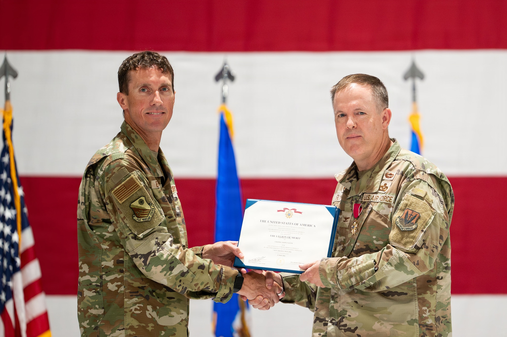 Colonel Glynn receives Legion of merit