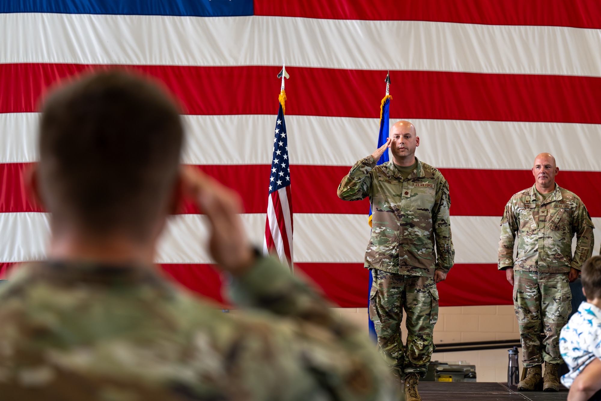 Commander rendering first salute