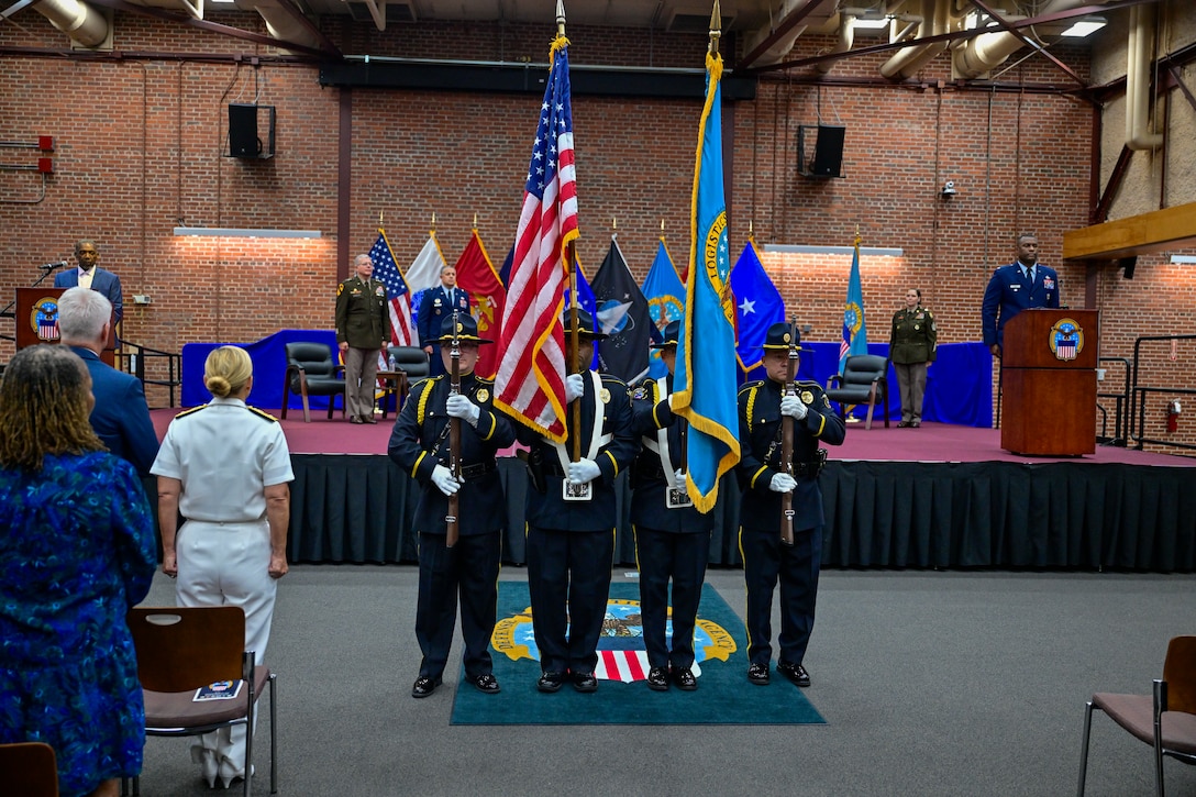A color guard presenting the colors during a ceremony