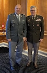 The Adjutant General of Colorado U.S. Army Maj. Gen. Robert Davis stands with Lt. Gen. Benedikt Roos, chief of the Swiss Armed Forces, during a key leader engagement in 2026 in Bern, Switzerland. Switzerland and Colorado became partners in 2025 under the National Guard State Partnership Program. (Photo Courtesy of the U.S. Embassy in Bern)