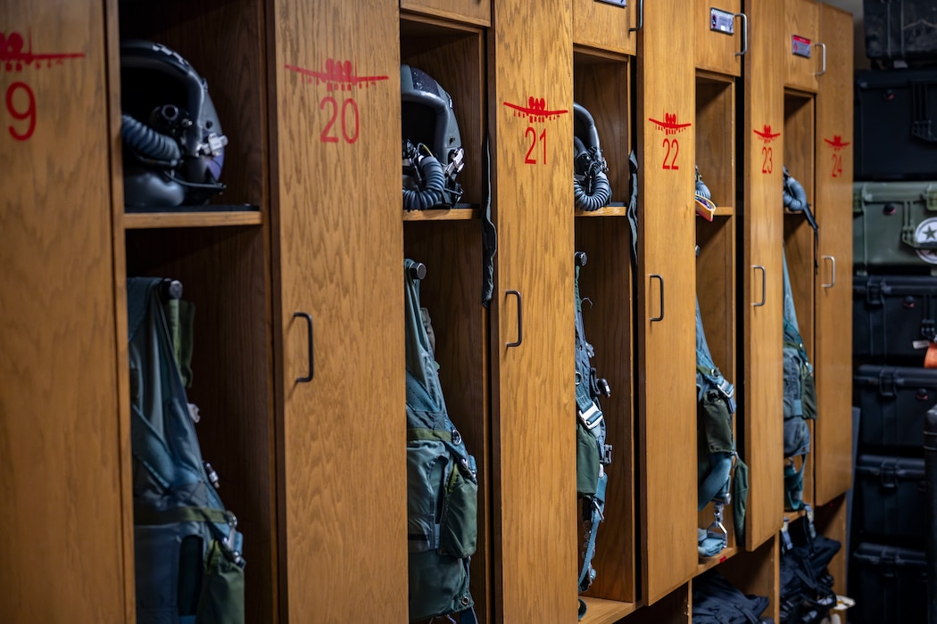 Flight gear in lockers