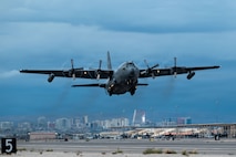 An aircraft flies
