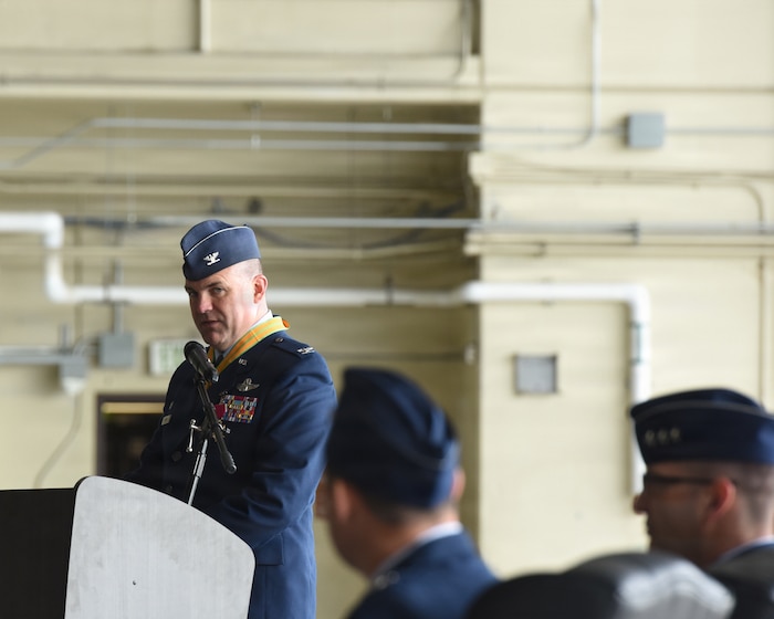 Arctic warriors, civic leaders from surrounding communities, family and friends were present for the ceremony to bid farewell to Col. Charles Schuck and to welcome Col. David Deptula and his family to Alaska.