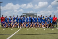 U.S. Armed Forces Sports Air Force Men and Womens Flag Football teams celebrate during the Armed Forces Flag Football Championships at Cougar Stadium on Fort Sam Houston, Texas, July 25, 2026. Service members competed for championship honors while representing their respective services.
 
Armed Forces sports bring together service members from the Army, Marine Corps, Navy (with Coast Guard athletes), and Air Force (with Space Force athletes) to compete at the national level. Armed Forces Sports promotes physical fitness, provides competitive opportunities for military athletes at national and international levels, supports recruitment and retention efforts, and strengthens partnerships through sports diplomacy. (U.S. Air Force photo by Staff Sgt. Jonathan Anderson])
