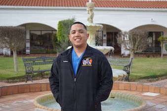 Hospital Corpsman 3rd Class Ramon A. Diaz, assigned to Naval Medical Readiness and Training Command Rota's Orthopedics Clinic, March 15, 2026, on board Naval Station Rota. Diaz helps diagnose and treat musculoskeletal injuries, supporting the health and operational effectiveness of service members assigned throughout the region. (U.S. Navy photo by Lt. Cmdr. Alicia Sacks)