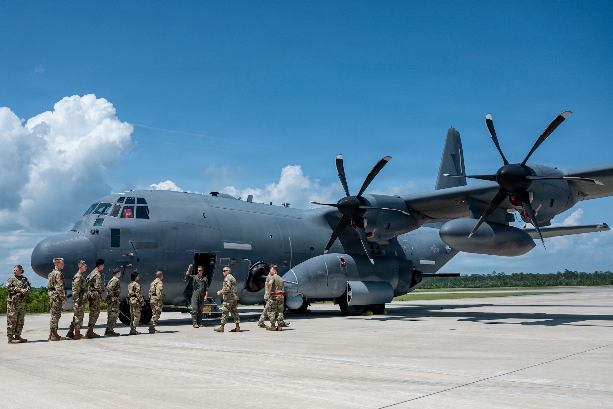 unior ROTC cadets tour an AC-130J Ghostrider assigned to the 1st Special Operations Wing during Summer Leadership School at Hurlburt Field, Florida, June 23, 2026.
