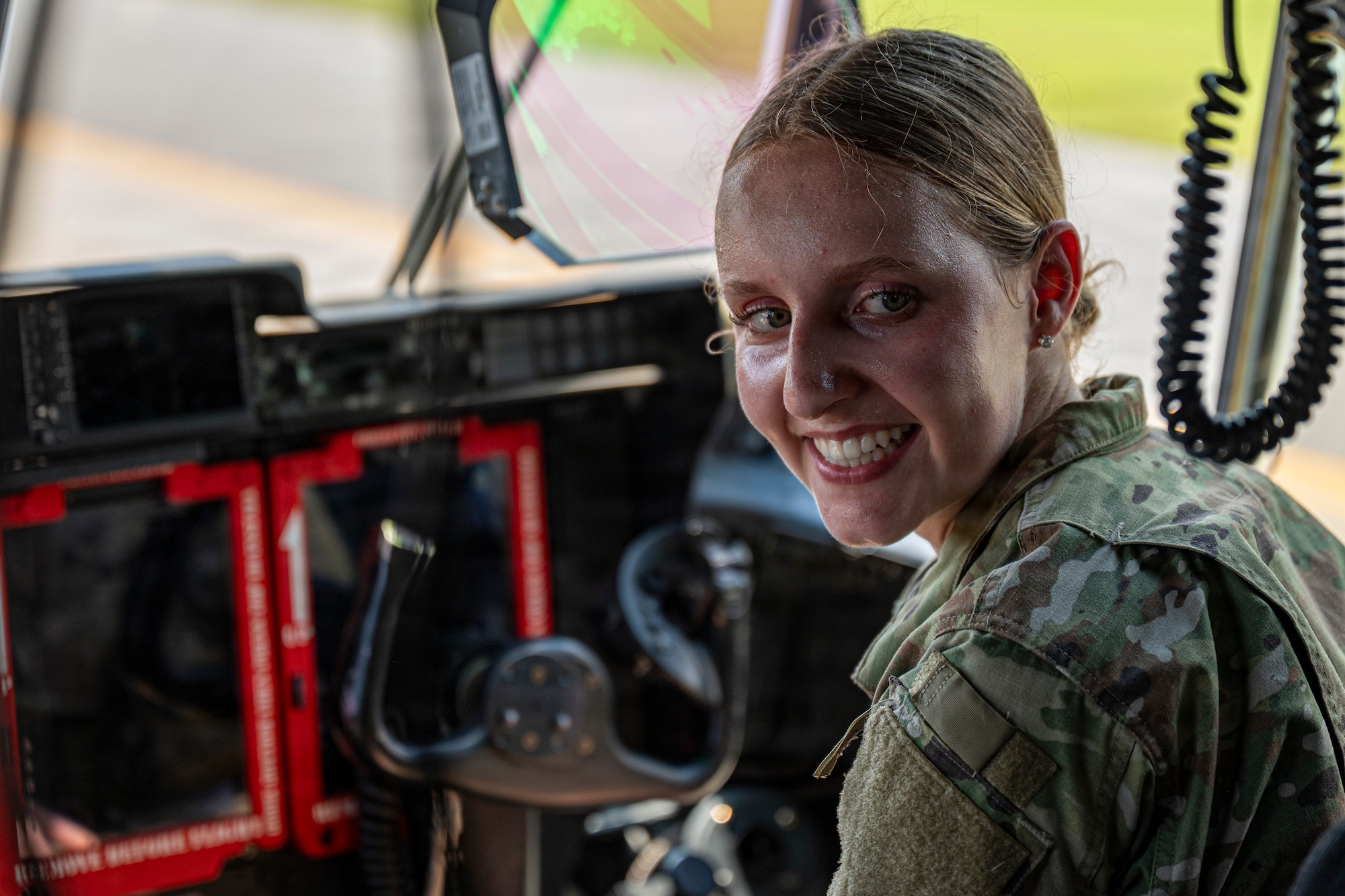 A Junior ROTC cadet tours an AC-130J Ghostrider assigned to the 1st Special Operations Wing during Summer Leadership School at Hurlburt Field, Florida, June 23, 2026.