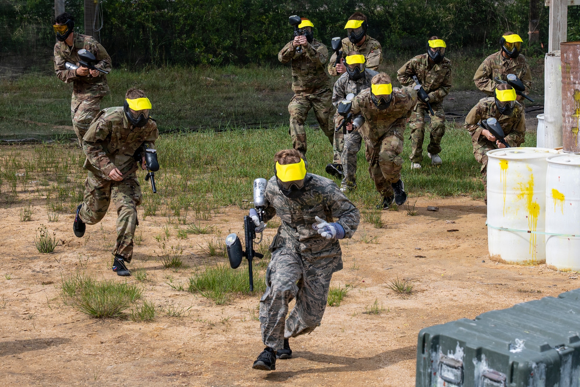 Junior ROTC cadets play paintball during Summer Leadership School near Hurlburt Field, Florida, June 25, 2026.