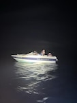 Coast Guard Cutter Forrest Rednour’s boarding team intercepts a 20-foot cuddy-cabin vessel approximately 11 miles offshore Point Loma, July 26, 2026. Five suspected aliens were taken into custody and later transferred to U.S. Border Patrol for further investigation. (U.S. Coast Guard courtesy photo)