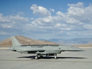 A U.S. Air Force YFQ-44A Fury aircraft sits on the flight line.