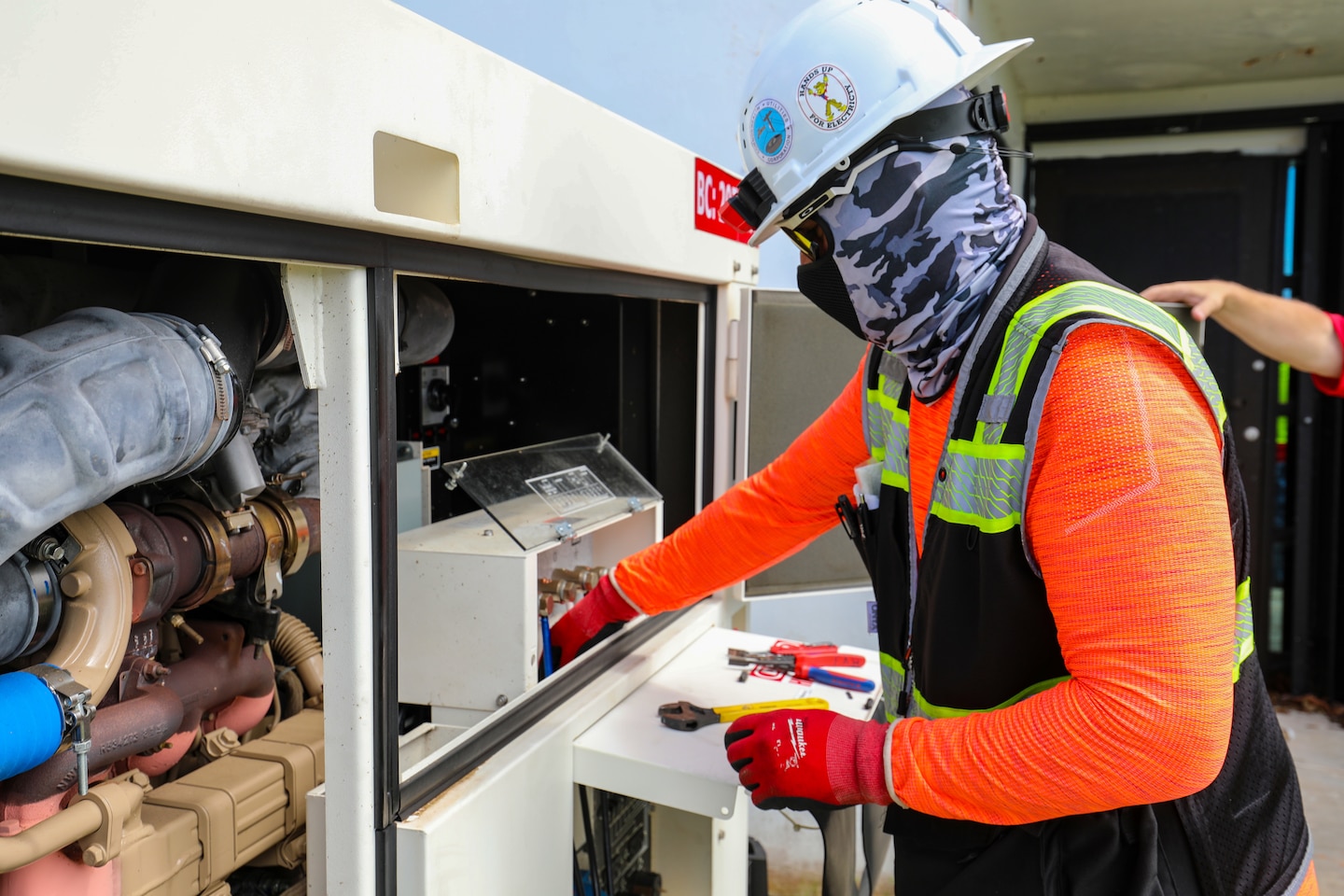 USACE employees and their contractors restoring power to Rota's critical infrastructure.