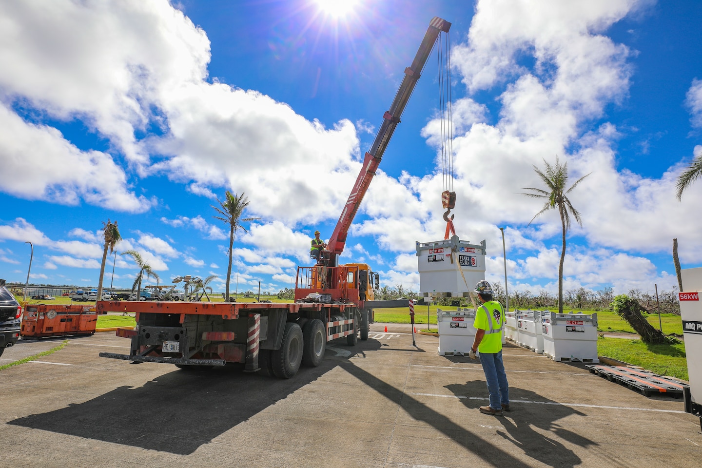 USACE employees and their contractors restoring power to Rota's critical infrastructure.
