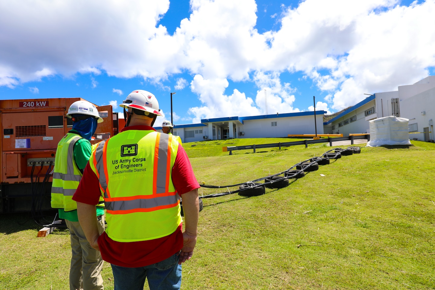 USACE employees and their contractors restoring power to Rota's critical infrastructure.