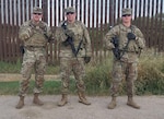 U.S. Army Soldiers with the 252nd Engineer Company, assigned to the 130th Maneuver Enhancement Brigade, assigned to Joint Task Force-Southern Border, or JTF-SB, in support of Operation Ardent Vanguard, pose for a photo in Rio Grande Valley, Texas, July 9, 2026, after assisting a driver following a single-vehicle rollover during a routine patrol. The Soldiers provided immediate assistance until local authorities arrived. U.S. Northern Command is working side-by-side with the Department of Homeland Security and the U.S. Customs and Border Protection within narrowly defined authorities to provide unique military capabilities to protect the territorial integrity of the U.S. southern border. Courtesy photo.