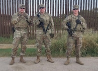 U.S. Army Soldiers with the 252nd Engineer Company, assigned to the 130th Maneuver Enhancement Brigade, assigned to Joint Task Force-Southern Border, or JTF-SB, in support of Operation Ardent Vanguard, pose for a photo in Rio Grande Valley, Texas, July 9, 2026, after assisting a driver following a single-vehicle rollover during a routine patrol.