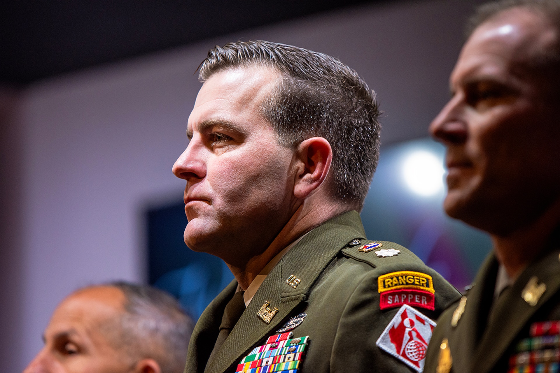 Incoming USACE-Albuquerque District Commander Lt. Col. Brian Willams during the change of command ceremony in Albuquerque, N.M., July 24, 2026.