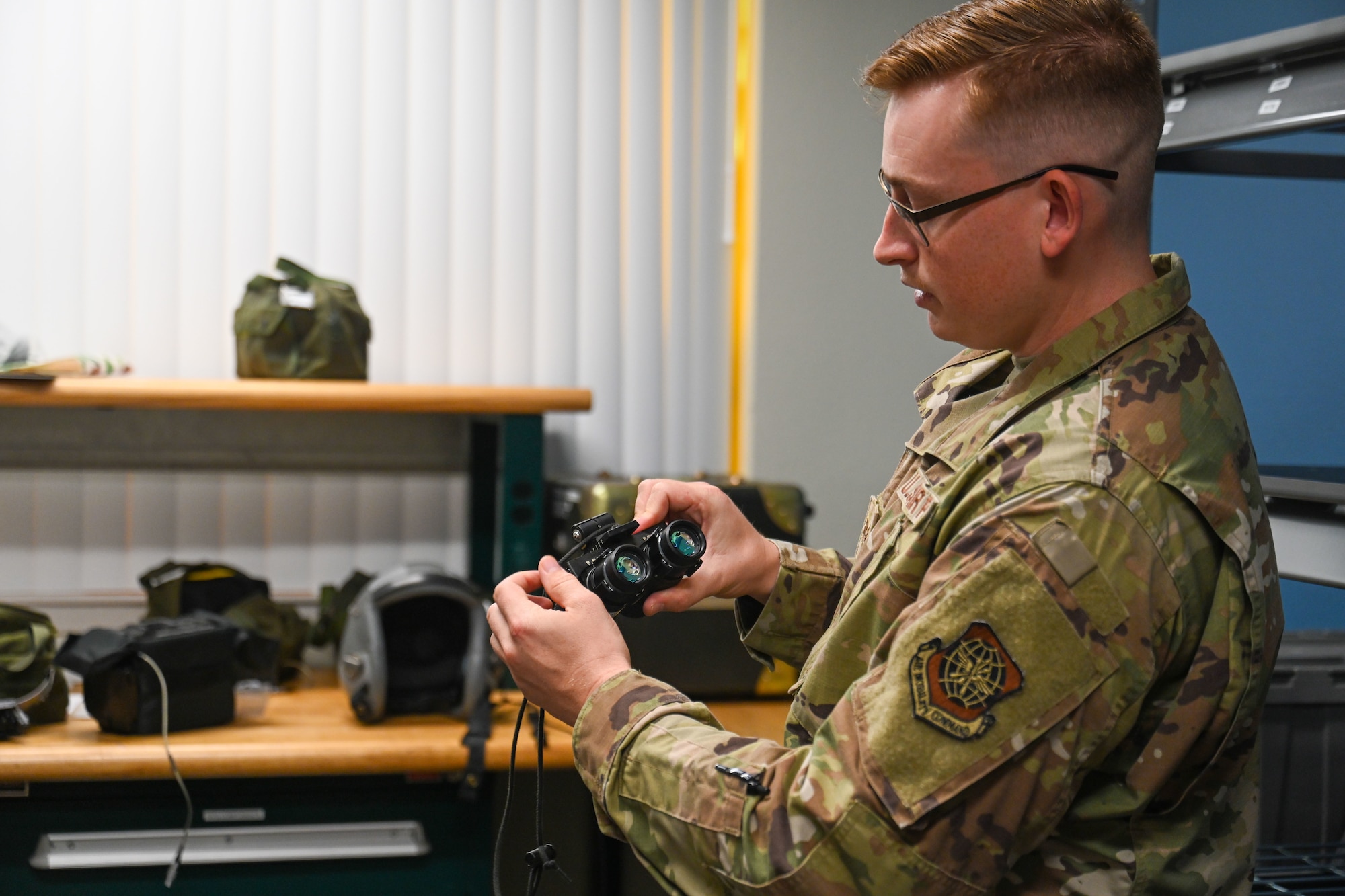 Airman working on aircrew flight equipment.