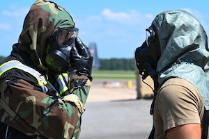 Airman working on aircrew flight equipment.