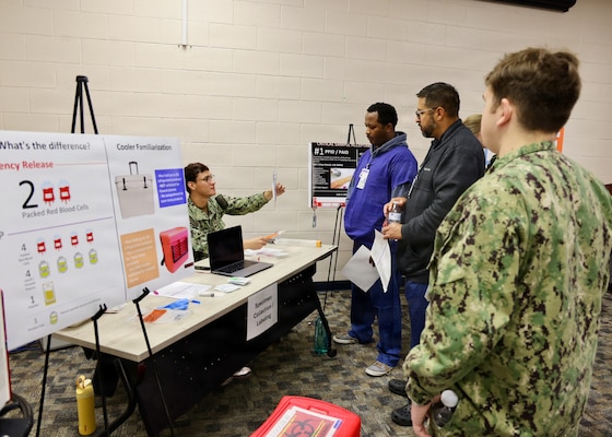 Nurses, hospital corpsmen and staff assigned to Navy Medicine Readiness and Training Command Twentynine Palms participate in the command's Annual Nursing and Corpsmen Skills Fair, April 28, 2026. The hands-on training reinforced critical clinical procedures, emergency response skills and communication to strengthen medical readiness and support the delivery of safe, high-quality patient care. (U.S. Navy photo by Christopher Jones, NH/NMRTC Twentynine Palms public affairs officer).