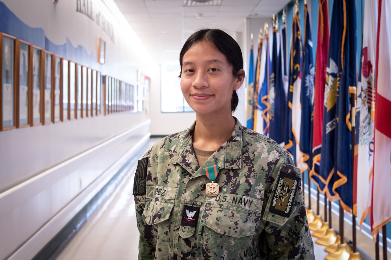 Hospital Corpsman Third Class Zalette Mendez serves on the Readiness Team at Navy Medicine Readiness and Training Command Cherry Point.  Mendez was recently awarded the Navy and Marine Corps Achievement Medal for her accomplishments while serving at Navy Medicine Readiness and Training Unit Meridian, Mississippi.

Mendez and her team conduct flight physicals, separations, periodic health assessments, hearing tests, vision exams and other screenings for active-duty service members stationed at MCAS Cherry Point.  The tests and evaluations ensure fitness for duty and deployability to training and overseas operations.