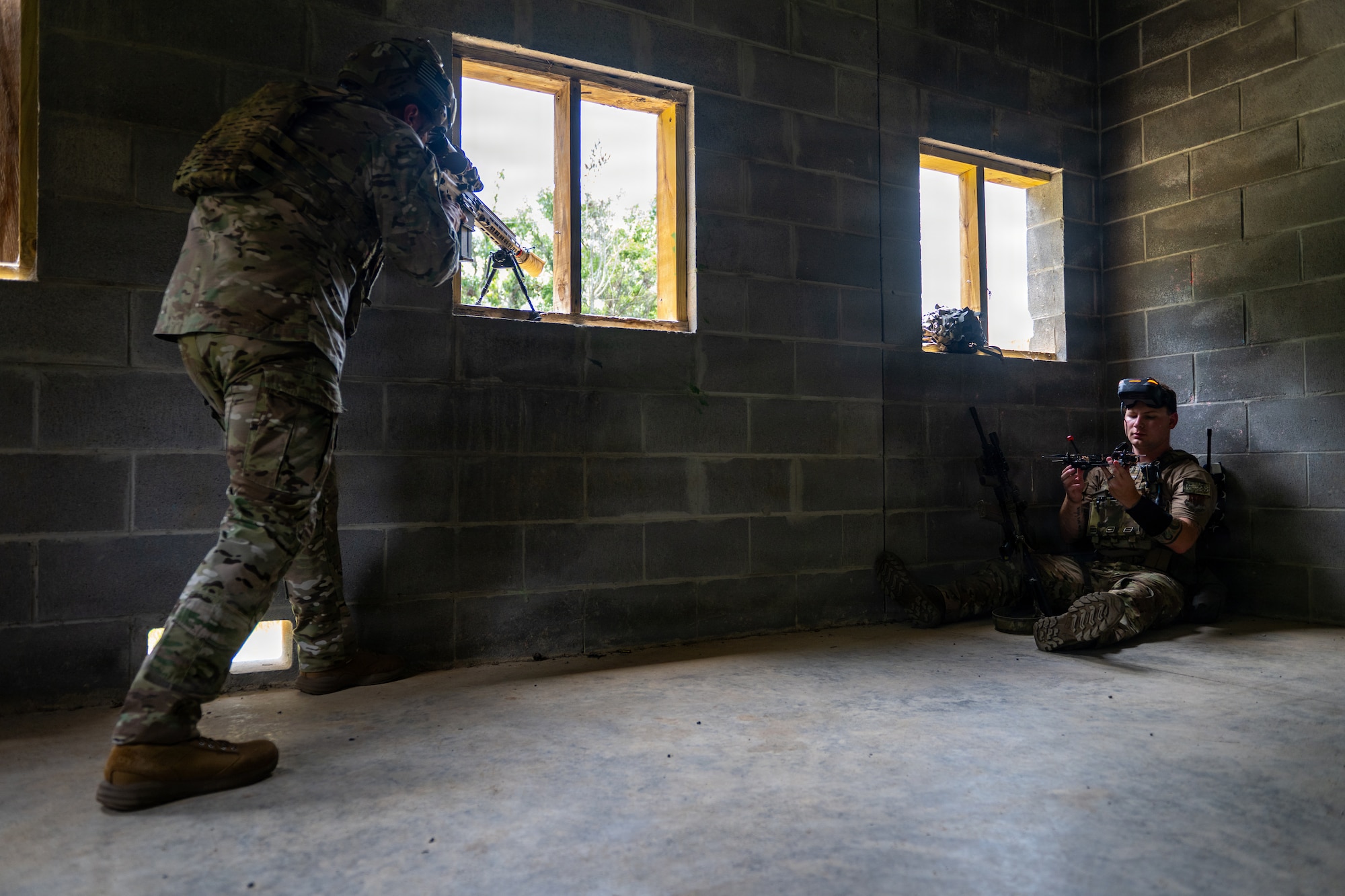 Airman applying drone tactics.