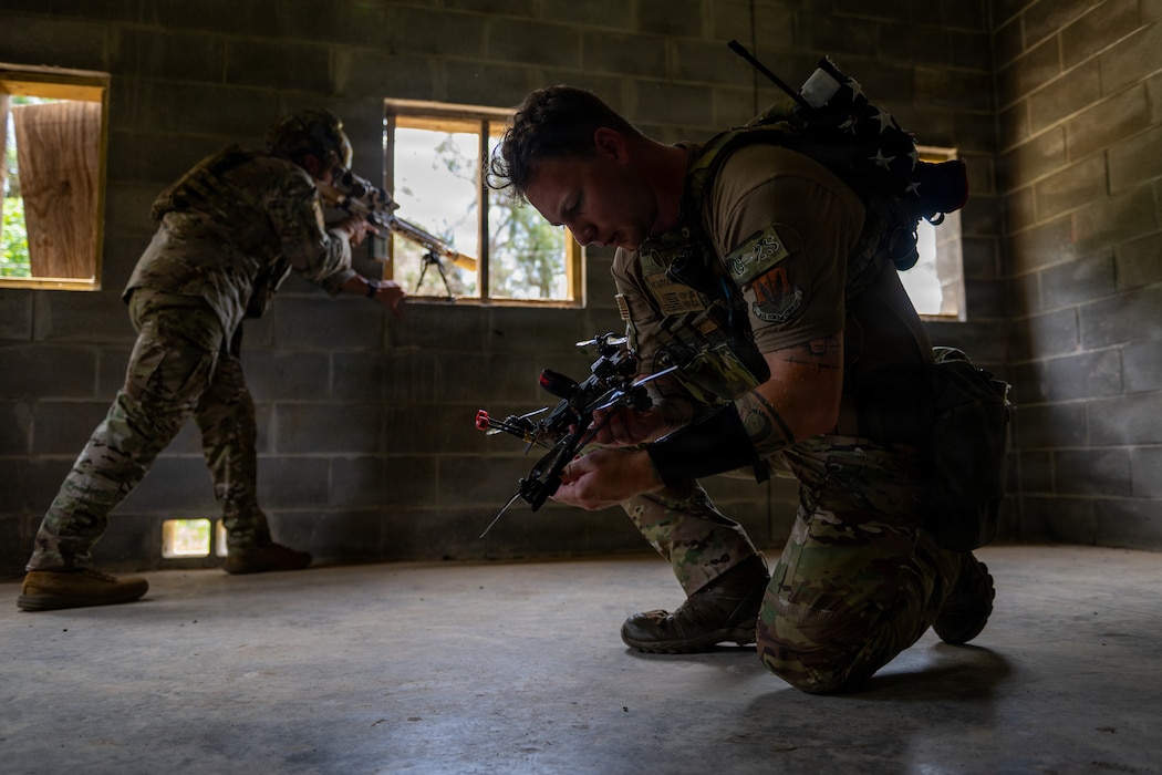 Airman applying drone tactics.