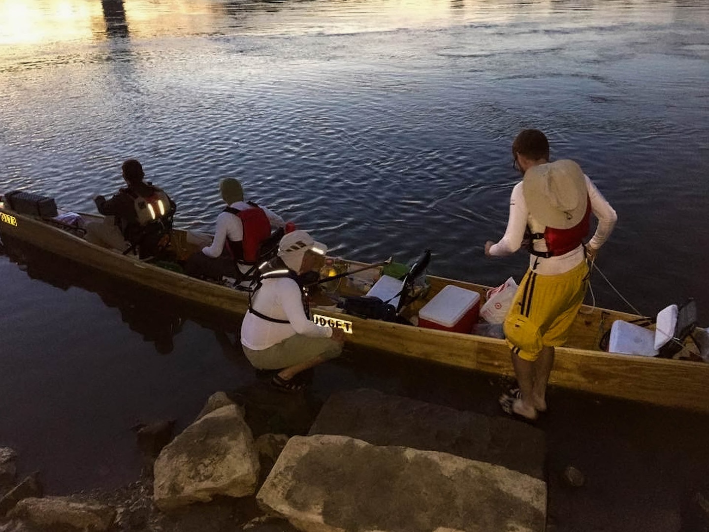 People in canoe.