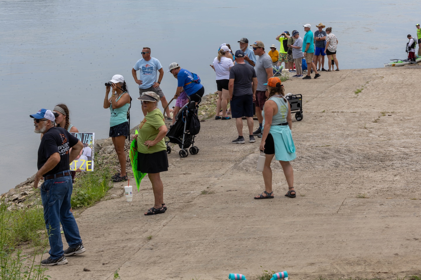 People on boat dock.