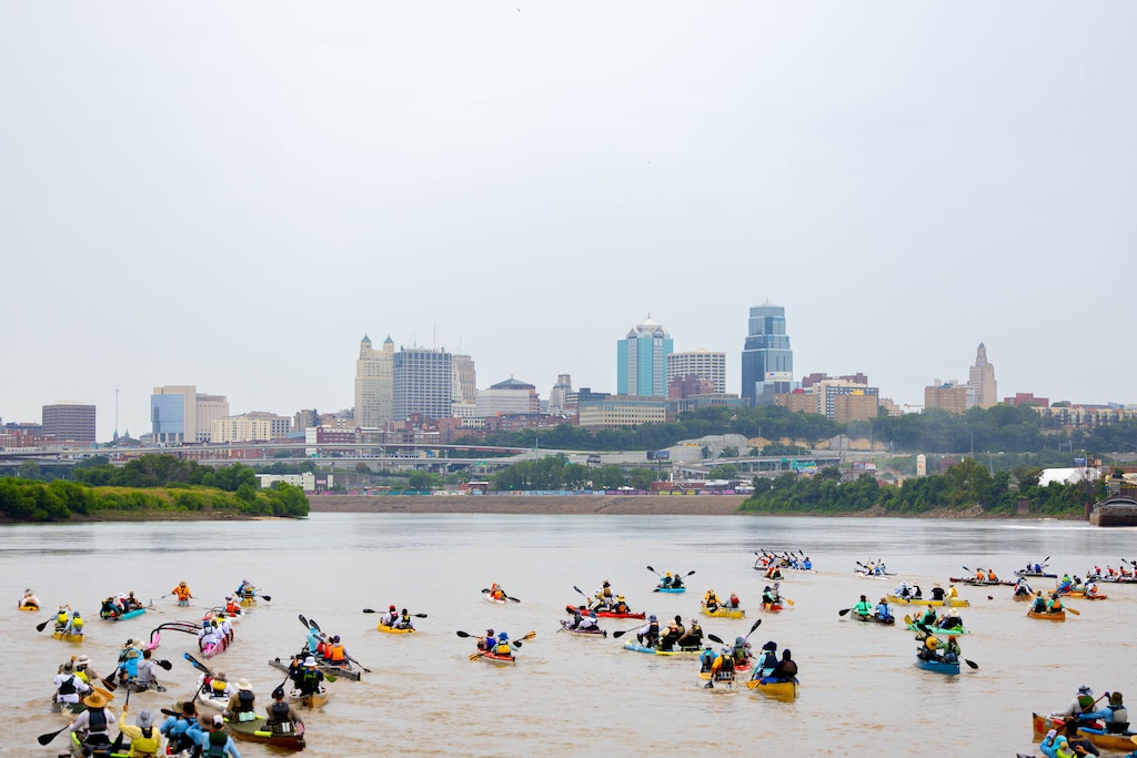 Boaters in the river.