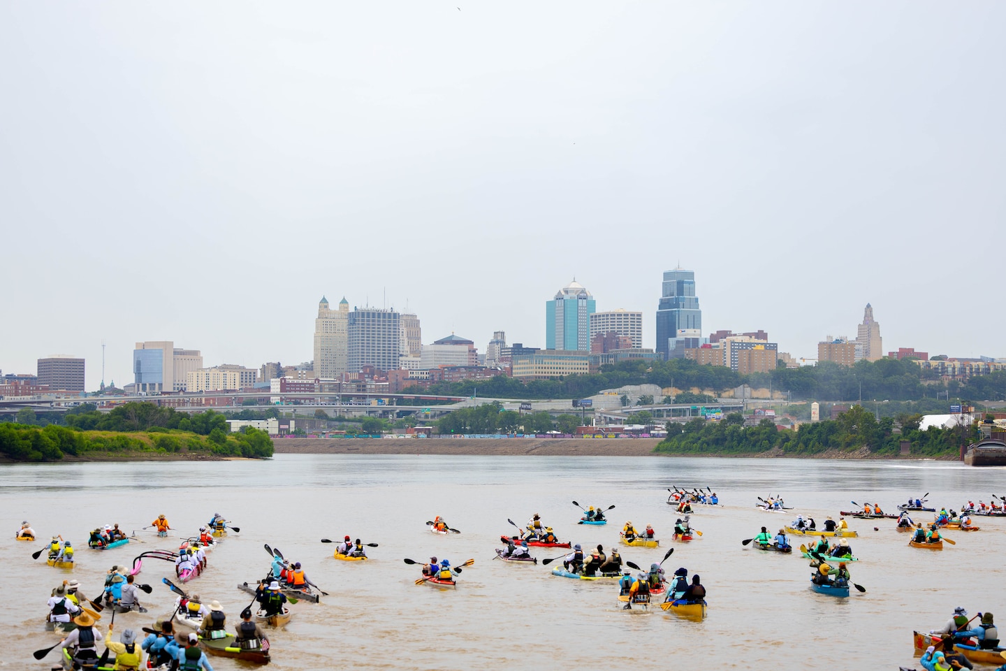 Boaters in the river.