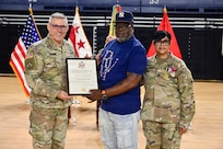 The District of Columbia National Guard's Land Component Command (LCC) held a Change of Responsibility ceremony at the D.C. Armory on July 22, 2026, honoring the distinguished service of Command Sgt. Maj. Octavia V. Williamson and welcoming Command Sgt. Maj. James E. Perrault as the organization's new senior enlisted leader. Officiated by Brig. Gen. Craig M. Maceri, commander of the D.C. National Guard Land Component Command, the ceremony marked the formal transfer of responsibility for the enlisted force. As the LCC's senior enlisted leader, the command sergeant major serves as the principal advisor to the commander on all matters affecting Soldiers, overseeing enlisted readiness, training, discipline, morale, welfare, and leader development across the District's Army National Guard formations.

Williamson concludes an extraordinary 37-year military career after enlisting in the District of Columbia National Guard in 1989. Throughout her decades of service, she provided steadfast leadership while mentoring generations of Soldiers and strengthening the readiness of the District's land forces. Perrault now assumes responsibility for ensuring the continued development, preparedness, and welfare of the enlisted force.