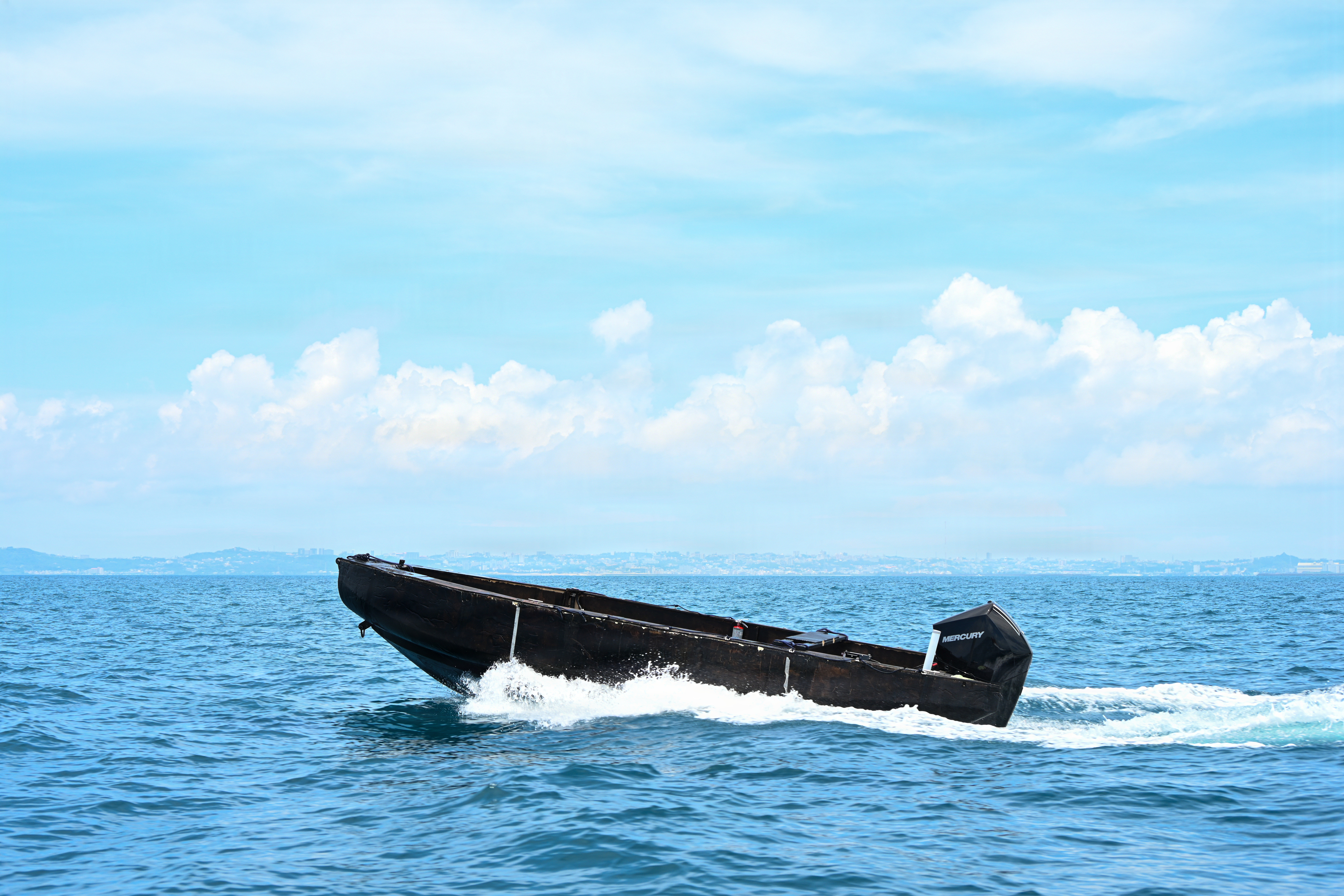 An unmanned Foam Raiding Craft operates through remote control capabilities during Valiant Shield 26 at White Beach, Okinawa, Japan, June 29, 2026. The foam craft was created in part by Marines with Intermediate Repair Company, 3rd Maintenance Battalion, 3rd Marine Logistics Group, as part of Resilient Advanced Manufacturing for Contested Environments, or RAMFORCE, an initiative hosted by the Office of the Under Secretary of Defense for Research and Engineering. The innovative event brought together military personnel, government laboratories, and private industry to evaluate how advanced manufacturing technologies could enable expeditionary forces to repair, replace and even produce critical equipment at the point of need. (U.S. Marine Corps photo by Cpl. Rachel Mason)