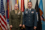 Vice Chairman of the Joint Chiefs of Staff General Christopher J. Mahoney met with the Chairman of the Joint Chiefs of Staff of the Jordanian Armed Forces, General Yousef Hnaity, at the Pentagon on 22 July 2026. During their engagement, the leaders discussed pressing regional security developments and joint efforts to counter malign regional actors.