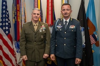 Vice Chairman of the Joint Chiefs of Staff General Christopher J. Mahoney met with the Chairman of the Joint Chiefs of Staff of the Jordanian Armed Forces, General Yousef Hnaity, at the Pentagon on 22 July 2026. During their engagement, the leaders discussed pressing regional security developments and joint efforts to counter malign regional actors.