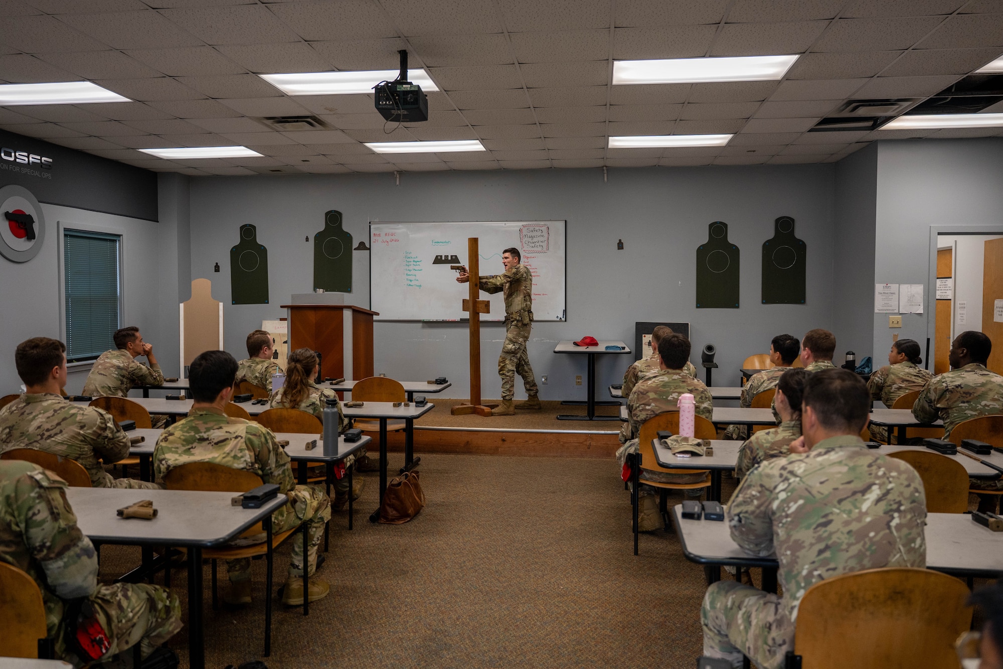 instructor demonstrates firing positions
