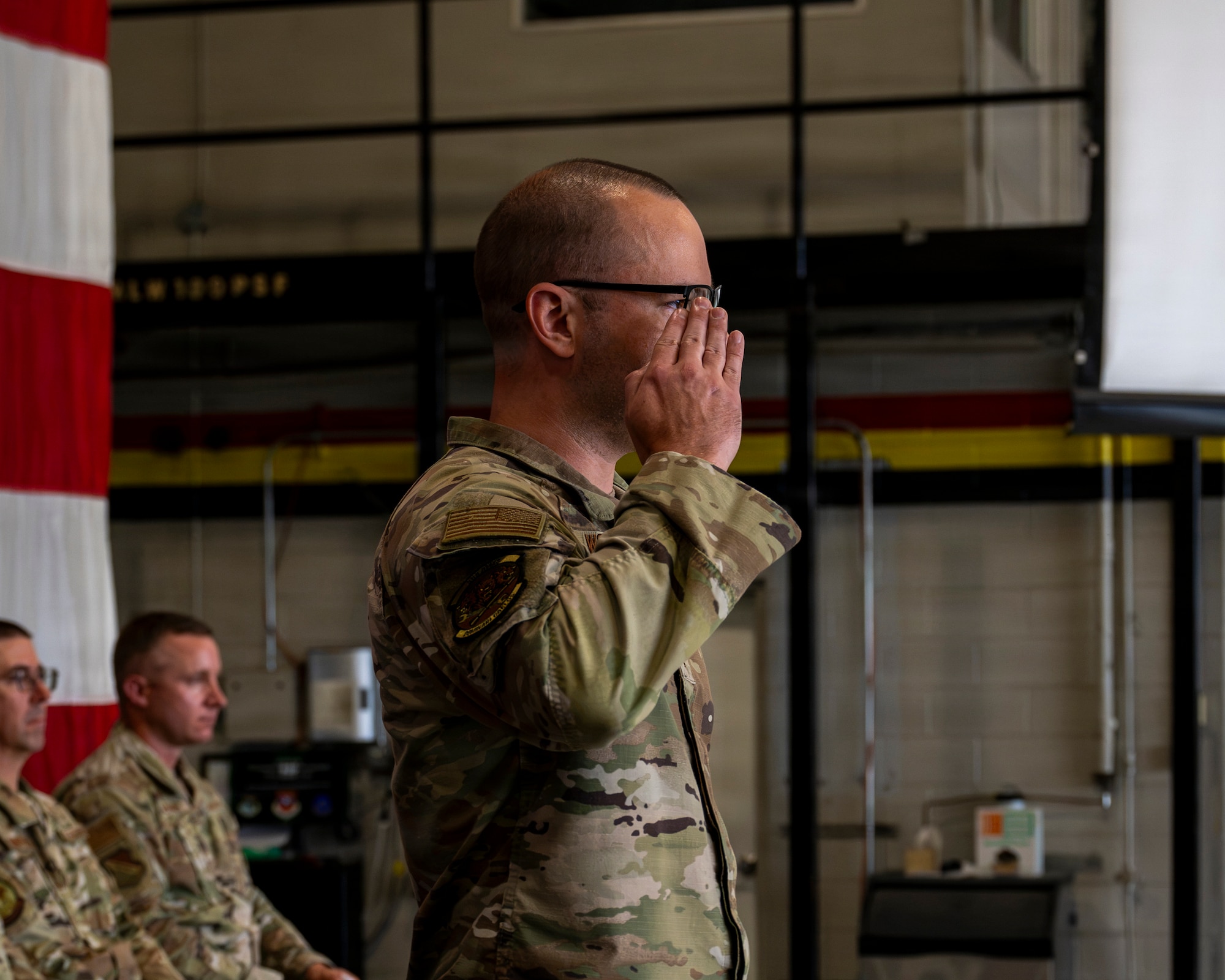 A photo of a squadron change of command