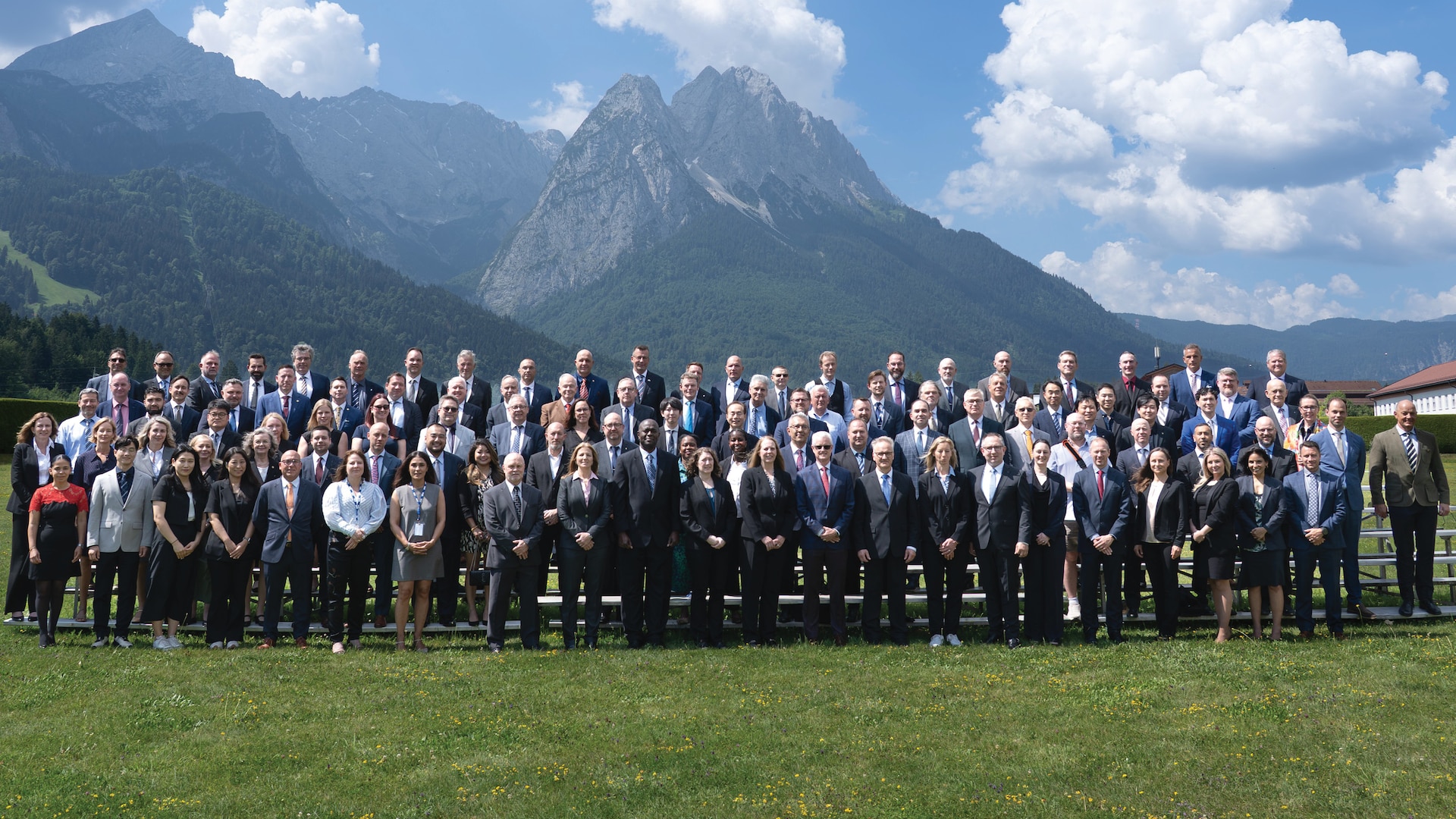 A large group photo of engagement attendees.