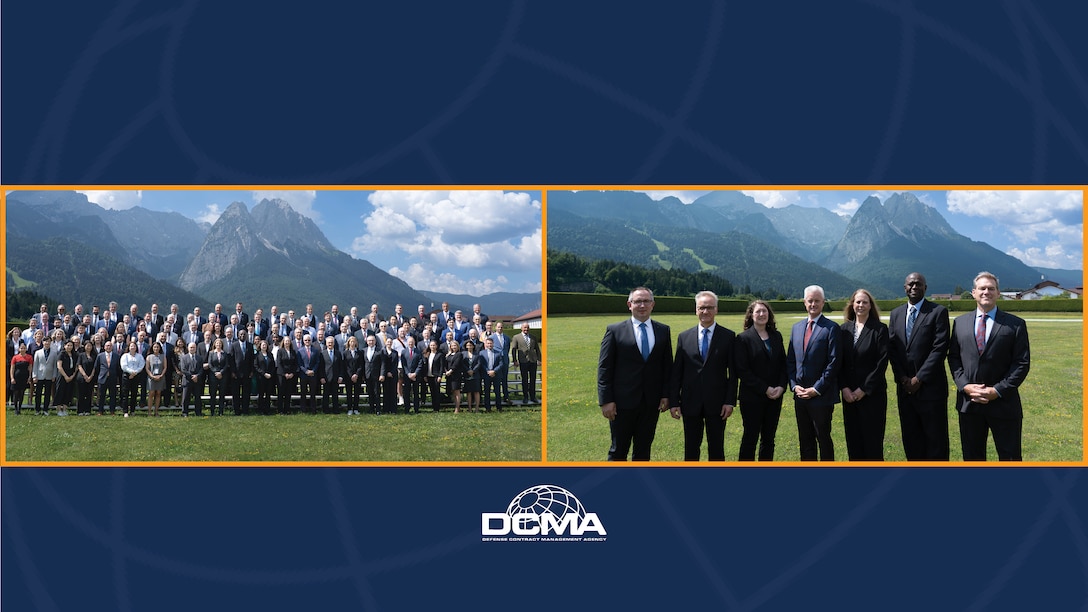 A graphic with two group photos of attendees.