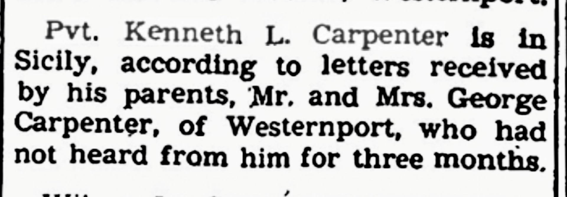 U.S. Army Pfc. Kenneth L. Carpenter