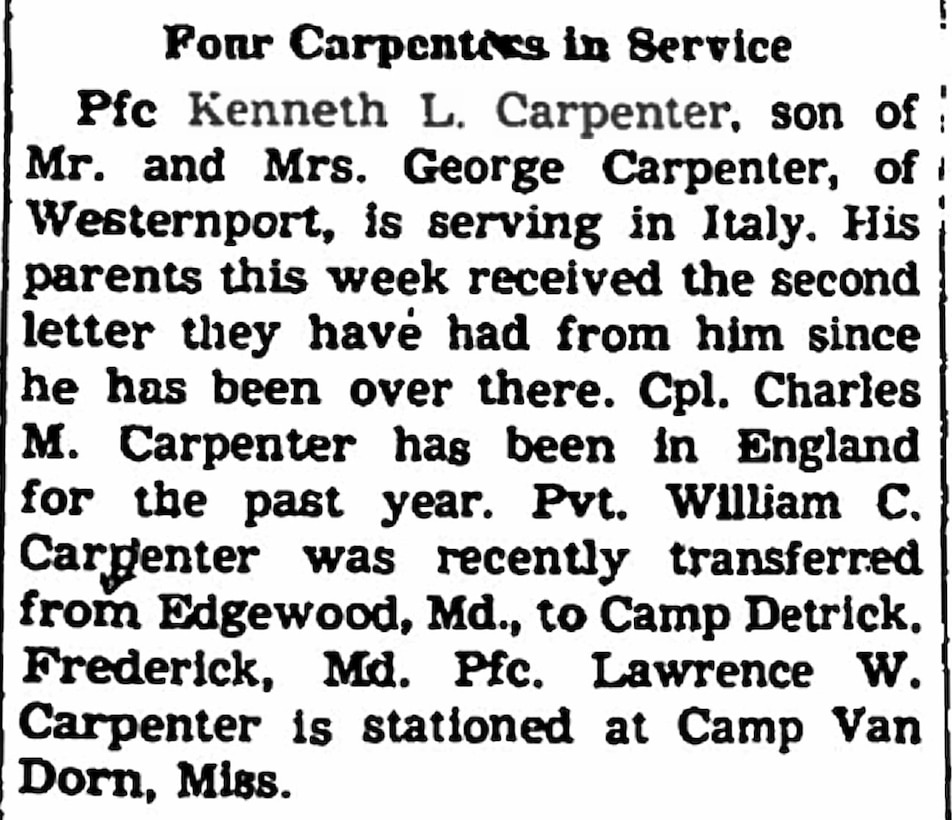 U.S. Army Pfc. Kenneth L. Carpenter