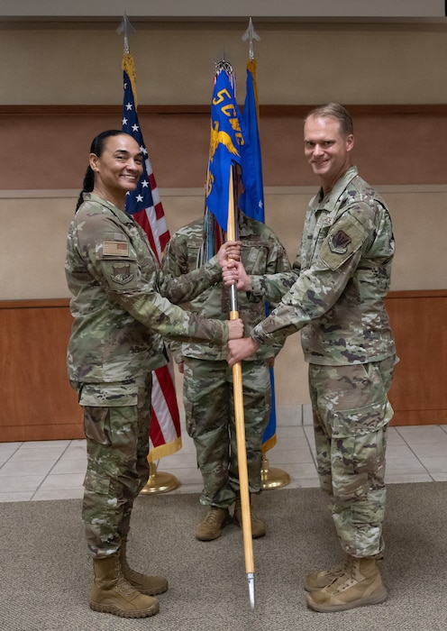 The passing of guidon during a change of command ceremony.