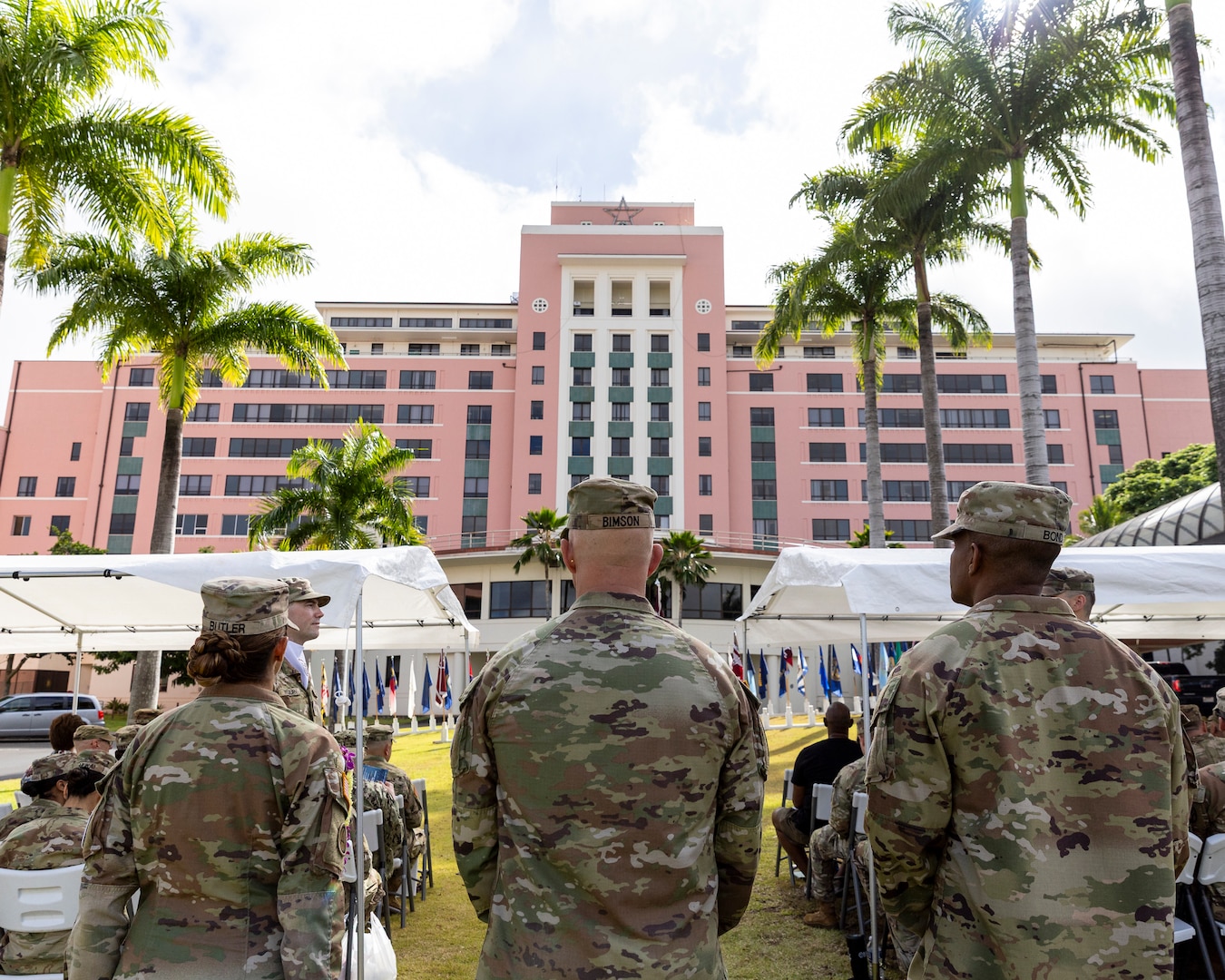U.S. Army Command Sgt. Maj. Renee M. Butler assumed her role as the new command sergeant major of Tripler Army Medical Center (TAMC) during a change of responsibility ceremony at Constitution Park on July 29, taking the reins from Command Sgt. Maj. Omar J. Bond.