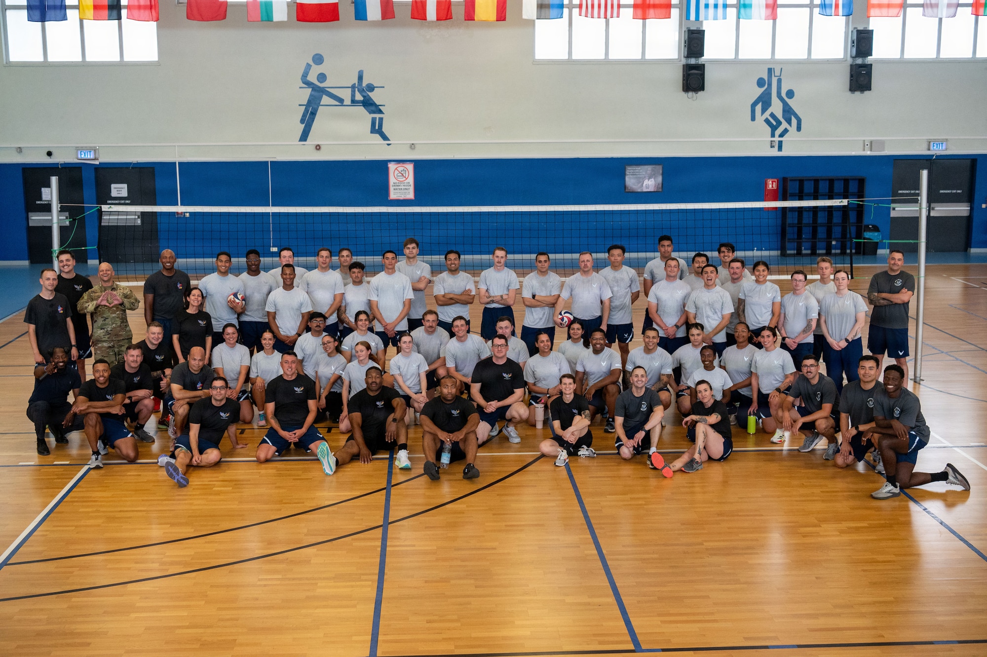 Kaiserslautern Military Community first sergeants and Airman Leadership School students and cadre pose for a group photo.