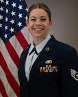 U.S. Air Force Staff Sgt. Brianna D. St. Lawrence-Brody, a command post controller assigned to the 120th Airlift Wing, Montana Air National Guard, poses for an official portrait.