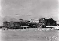 Hangar No. 1 at Ladd Field under construction in the winter of 1940-1941.