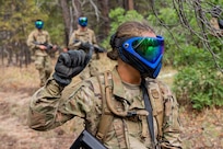 Basic cadets from the U.S. Air Force Academy Class of 2030 participate in a culminating exercise during Basic Cadet Training at Jacks Valley, U.S. Air Force Academy, Colo., July 23, 2026. The culminating exercise tested field skills, teamwork, discipline and decision-making as basic cadets build warfighting readiness during the second phase of BCT. (U.S. Air Force photo by Trevor Cokley)