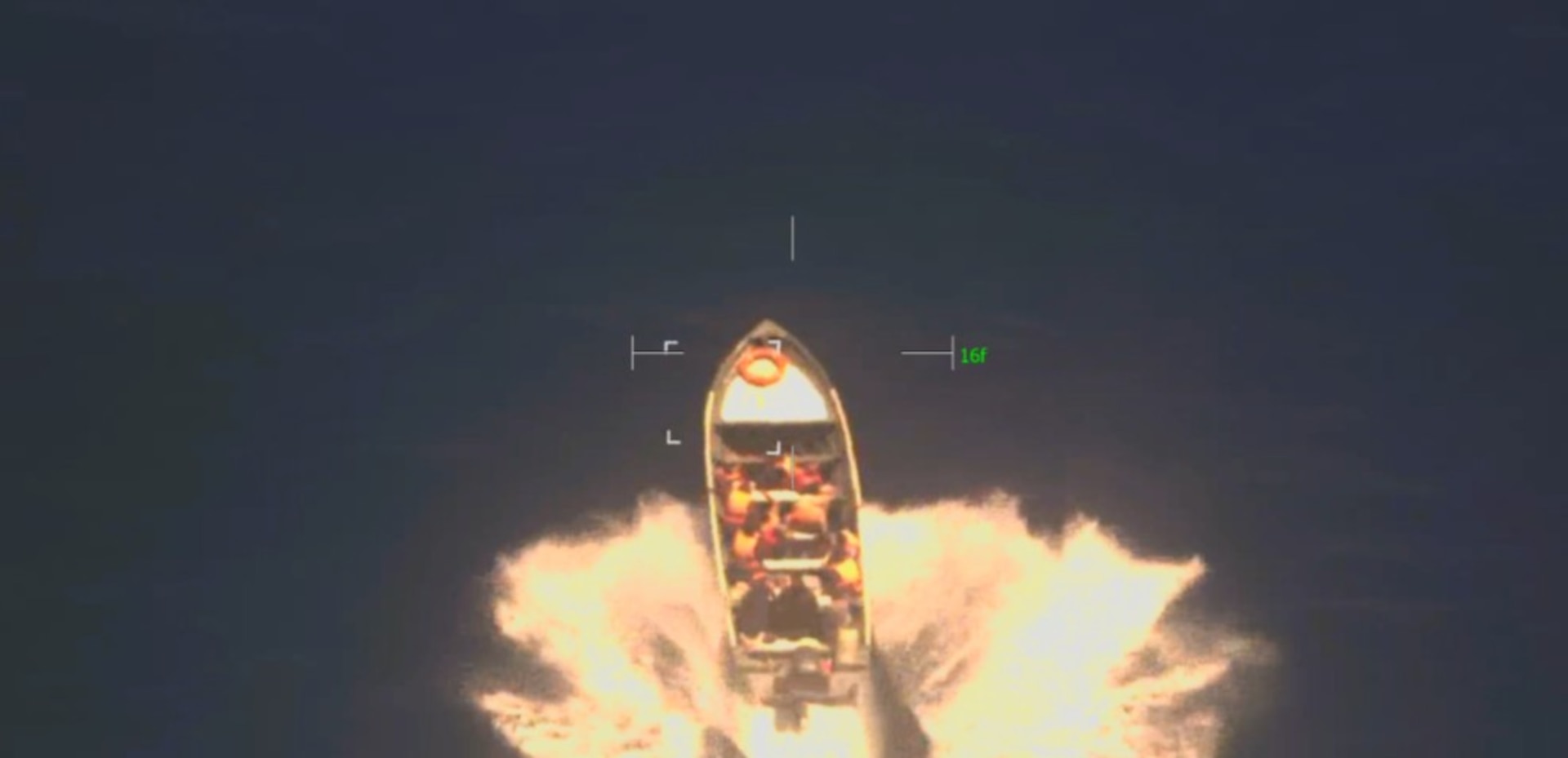 A U.S. Customs and Border Protection, Air and Marine Operations crew along with a Coast Guard boarding team assigned to U.S. Coast Guard Station Los Angeles-Long Beach interdict 21 suspected aliens approximately 14 miles West of San Clemente Island, July 29, 2026.  One person was found unresponsive and medevaced to Ronald Reagan UCLA Medical Center by a Coast Guard Air Station Ventura MH-60 Jayhawk helicopter crew.
