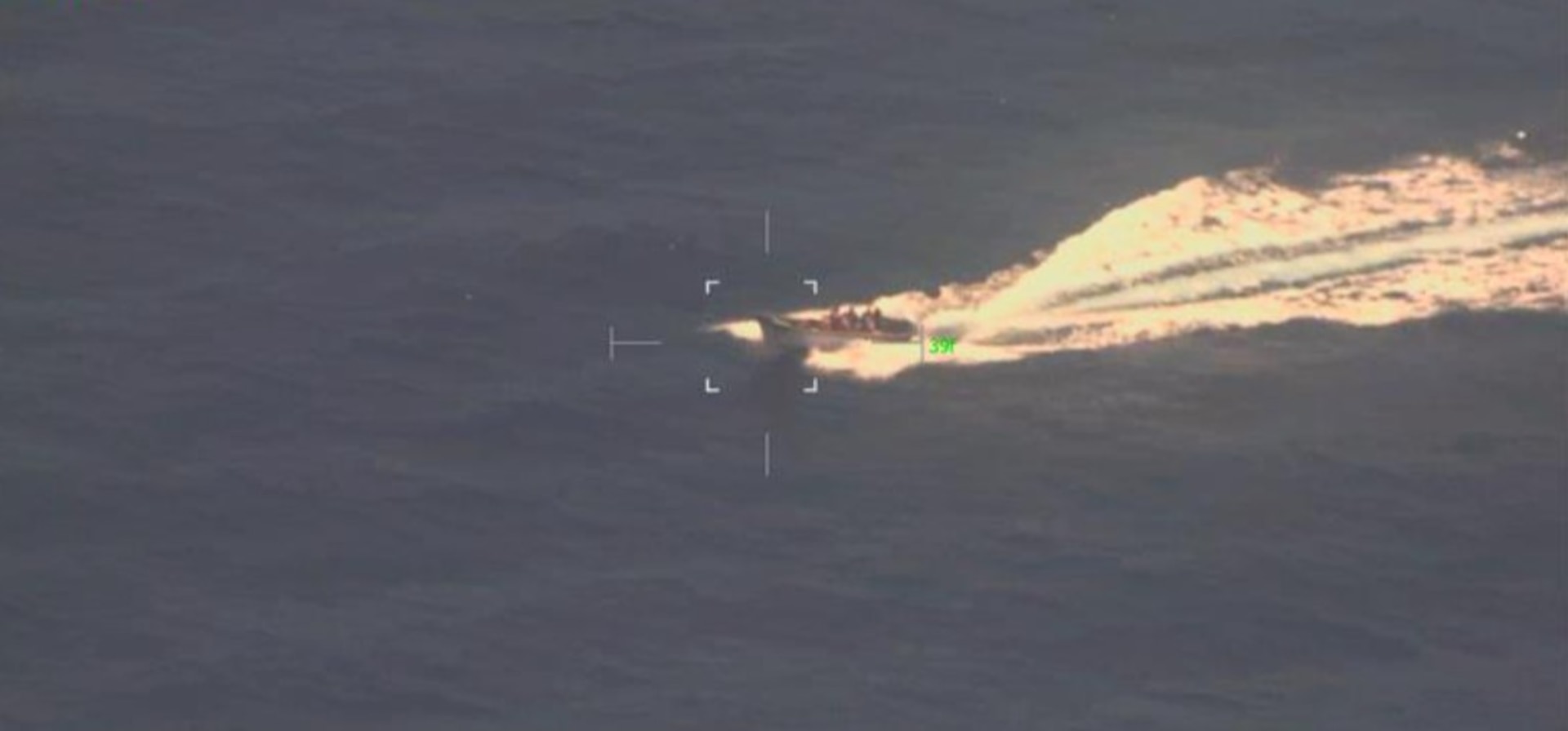 A U.S. Customs and Border Protection, Air and Marine Operations crew along with a Coast Guard boarding team assigned to U.S. Coast Guard Station Los Angeles-Long Beach interdict 21 suspected aliens approximately 14 miles West of San Clemente Island, July 29, 2026.  One person was found unresponsive and medevaced to Ronald Reagan UCLA Medical Center by a Coast Guard Air Station Ventura MH-60 Jayhawk helicopter crew.