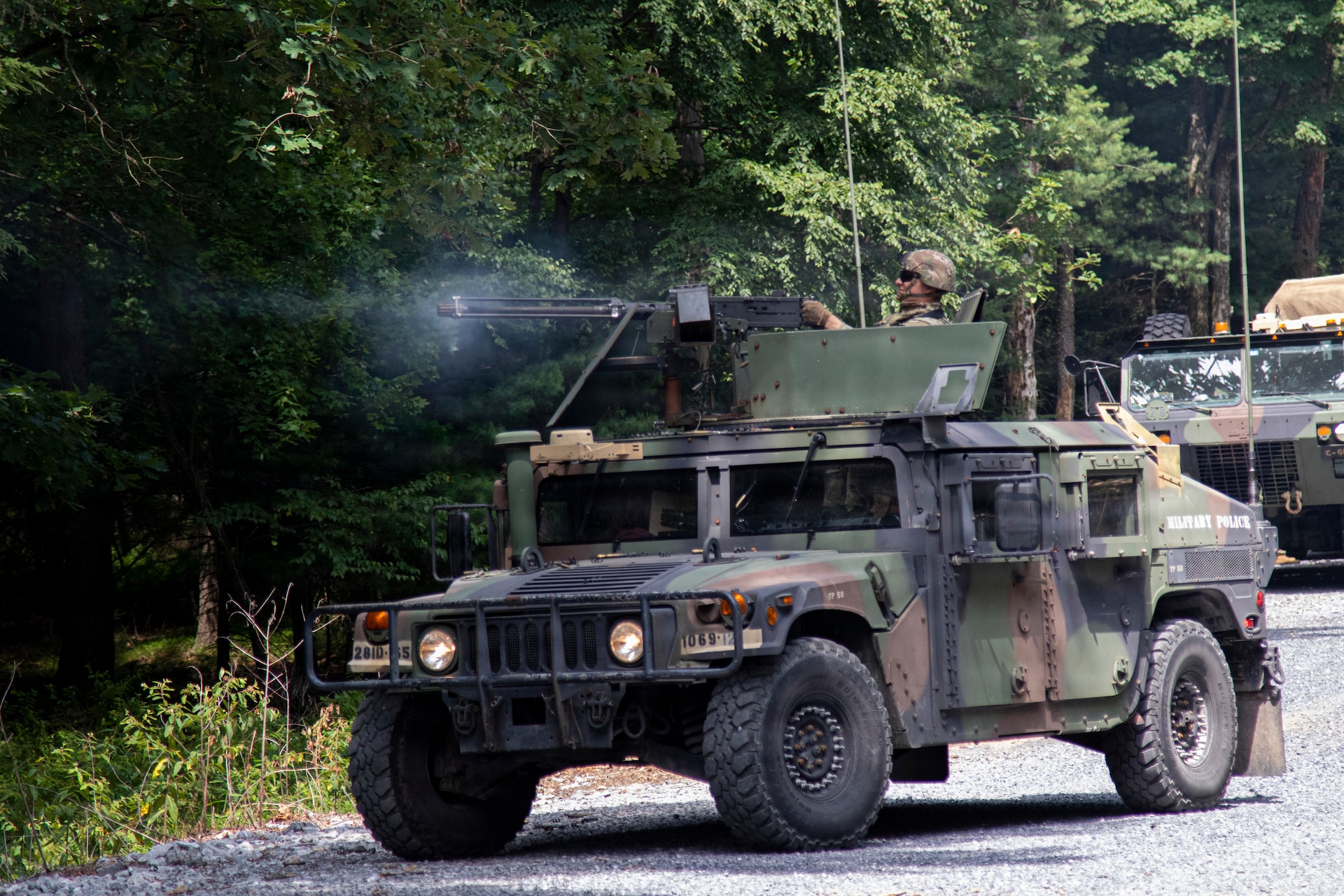 U.S. Army Soldiers assigned to the Pennsylvania Army National Guard's 55th Maneuver Enhancement Brigade participate in the brigade's first Support Area Field Training Exercise during annual training at Fort Indiantown Gap, Pennsylvania, July 20–22, 2026. The exercise brought together approximately 1,100 Soldiers to train in a realistic, contested Division Support Area, challenging engineers, military police, sustainment personnel and brigade staff to protect critical sustainment operations, maintain freedom of movement and respond to evolving battlefield threats in preparation for future large-scale combat operations. (U.S. Army National Guard photo by Sgt. 1st Class Shane Smith)